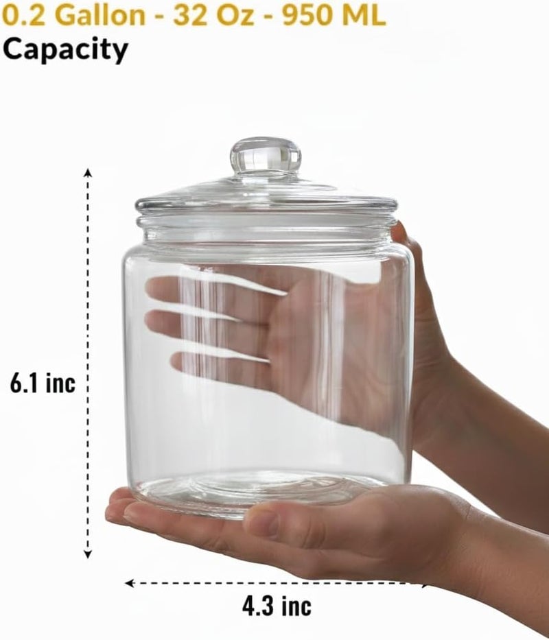 WERRO 32 oz Glass Jar With Lid - Coffee Canister - Extra Gasket - Glass Cookie Jar, Airtight Kitchen Storage Containers, Apothecary, Dog Treats, Tea, Candy, Spice, Sugar, Kitchen Jar for Pantry - Image 2